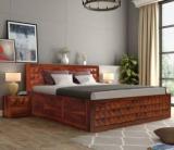 Wake Up Pluto Sheesham Bed With Storage Rosewood Bedroom Double Cot Solid Wood Queen Box Bed