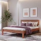 Wakefit Ara Teak Solid Wood Queen Bed