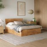 Wakefit Swirl Solid Wood Queen Box Bed