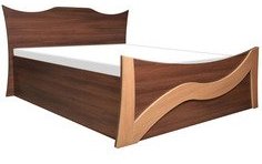 Welkraft Designer Queen Size Bed In Dark Brown And Cream Colour