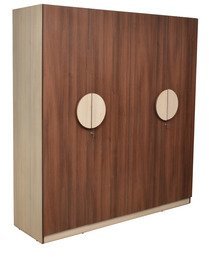 Welkraft Quasis Four Door Wardrobe In Dark Brown And Cream Colour