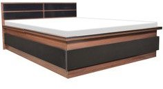 Welkraft Royal Queen Size Bed In Dark Brown And Black Colour