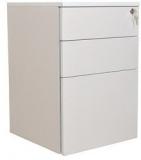 Welkraft Three Drawer Pedestal Cabinet Without Handle In White Colour