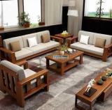 Whitebeard Premium Quality Sheesham Wood 6 Seater Sofa Home, Office, Living Room, Cafe, Hotel Solid Wood 3 + 2 + 1 Sofa Set