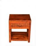 Wood Mount Sheesham Wood Bedside End Table For Living Room With Drawer, Walnut Brown Solid Wood Bedside Table