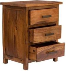 Wood Print 3 DRAWER Solid Wood Side Table