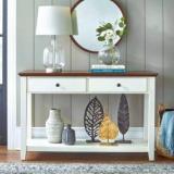 Woodefly Mango Wood Console Table With Dual Drawers | Side Entrance Table For Living Room Solid Wood Console Table