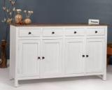 Woodefly solid wood side cabinet with 4 drawer Solid Wood Free Standing Sideboard