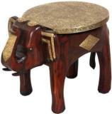 Wooden Palm Elephant Stool Wooden Hand Painted Cum Side Table For Home, Office, Living Room Solid Wood Side Table