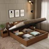 Wooden Street Celestia Double Bed With Storage For Bed Room/Guest Room/Wooden Cot For Home Engineered Wood Queen Hydraulic Bed