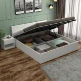 Wooden Street Harper Bed With Hydraulic Storage/Wooden Bed/Cot For Bedroom & Hotel Engineered Wood Queen Hydraulic Bed