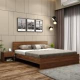 Wooden Street Harper Bed Without Storage/Wooden Bed For Bedroom/Cot For Home Engineered Wood Queen Bed