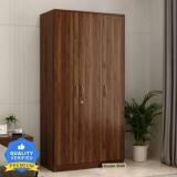 Wooden Street Kayden 3 Door Multi Utility Wardrobe With Hunger Road For Bed Room/Guest Room Engineered Wood 3 Door Wardrobe