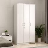 Wooden Street Kayden Multi Utility Wardrobe With 7 Shelves & 1 Hanger/Wooden Almirah Engineered Wood 3 Door Wardrobe