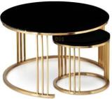 Wooden World Wooden World Round Coffee Table Iron Modern Center Table, Living Room, Office Engineered Wood Coffee Table