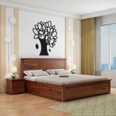 Woodenjoy Sheesham Wood Bed/Cot Bed/Palang For Bed Room/Home/Hotel Solid Wood Queen Drawer Bed