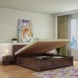 Woodenjoy Sheesham Wood Bed/Cot Bed/Palang For Bed Room/Home/Hotel Solid Wood Queen Hydraulic Bed