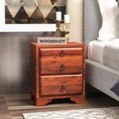 Woodenjoy Sheesham Wood Bedside Table/End Table/Night Stand/Side Table with 3 Drawers Solid Wood Bedside Table