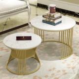 Woodentwist Metallic Set Of 2 Round Engineered Wood Coffee Table