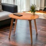 Woodentwist Wooden Oval Shape Pokily For Living Room Solid Wood Side Table