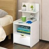 Woodenworld Wooden World Bedside Table / Cabinet With Drawer & Shelves For Home & Office Solid Wood Bedside Table