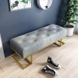 Woodish Metal Standard Ottoman