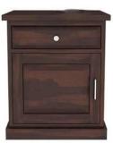 Woodstage Sheesham Wood Bedside/End/Side Table With Drawer and Cabinet Storage For Bedroom Solid Wood Bedside Table