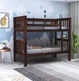 Woodstage Sheesham Wood Bunk Bed Without Storage Twin Over Bed With Ladder Solid Wood Bunk Bed