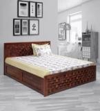 Woodstage Sheesham Wood King Size Bed with Hydraulic Storage Solid Wood King Hydraulic Bed