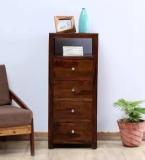 Woodstage Sheesham Wood Multipurpose Chest of 4 Drawers Storage Cabinet for Living Room Solid Wood Free Standing Cabinet