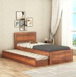 Woodstage Sheesham Wood Single Size Trundle Bed Solid Wood Single Bed