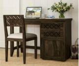 Woodstage Sheesham Wood Table With Chair 2 Drawer And 1 Cabinet Storage For Study Room Solid Wood Study Table