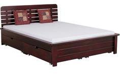 Woodsworth Alexander Queen Size Bed With Drawer Storage In Passion Mahogany Finish