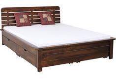 Woodsworth Alexander Queen Size Bed With Drawer Storage In Provincial Teak Finish