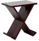 Woodsworth Alexander X Shaped Solid Wood End Table In Passion Mahogany Finish