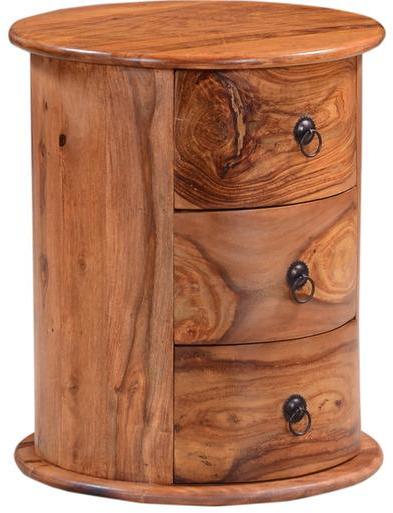 Woodsworth Alhambra End Table With Three Drawers in Warm Walnut Finish