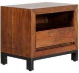 Woodsworth Alonzo Solid Wood Bed Side Table In Premium Acacia Finish