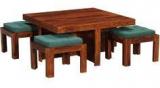 Woodsworth Andalusia Solid Wood Coffee Table Set In Honey Oak Finish