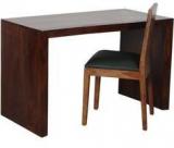 Woodsworth Athena Study Table & Chair In Provincial Teak With Melamine Finish