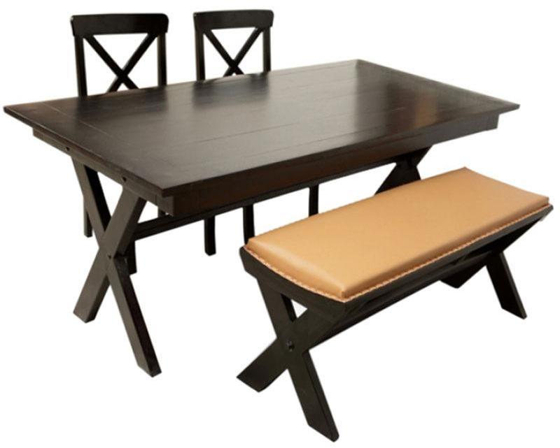 Woodsworth August Macke Dining Table Set in Espresso Walnut Finish