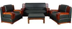 Woodsworth Barcelona Sofa Set In Passion Mahogany Finish