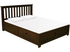 Woodsworth Barranquilla Solid Wood Queen Sized Bed With Storage In Provincial Teak Finish