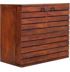 Woodsworth Basil Elegance Manifested Solid Wood Bar Cabinet In Colonial Maple Finish