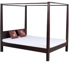 Woodsworth Basil Poster Solid Wood Queen Sized Bed In Passion Mahogany Finish