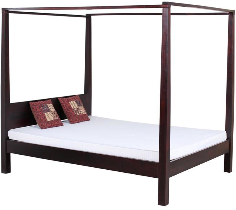 Woodsworth Basil Poster Solid Wood Queen Sized Bed in Passion Mahogany Finish