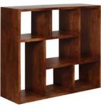 Woodsworth Basil Segmented Solid Wood Book Shelf In Provincial Teak Finish