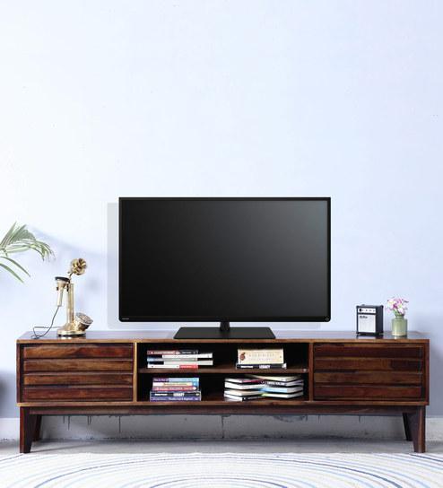 Woodsworth Benton Entertainment Unit in Provincial Teak Finish