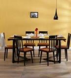 Woodsworth Bernadita Six Seater Dining Set In Espresso Walnut Finish