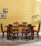 Woodsworth Bernadita Six Seater Dining Set In Honey Oak Finish