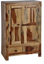 Woodsworth Bogota Small Solid Wood Wardrobe In Natural Sheesham Finish